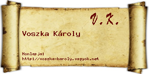 Voszka Károly névjegykártya